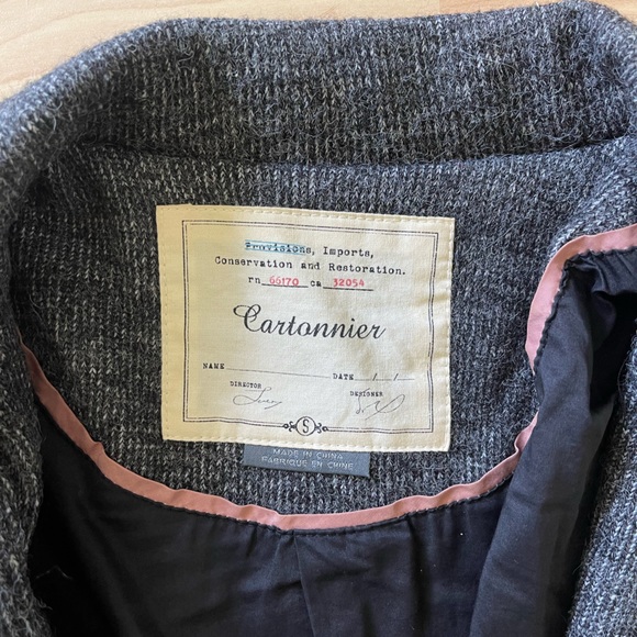 grey wool lined anthropologie blazer - Picture 2 of 4